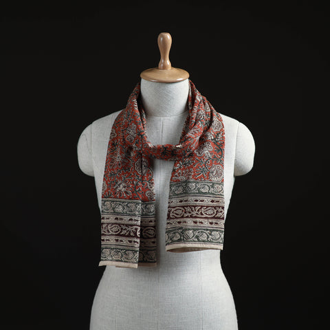 Pedana Block Print Natural Dyed Cotton Kalamkari Stole 13