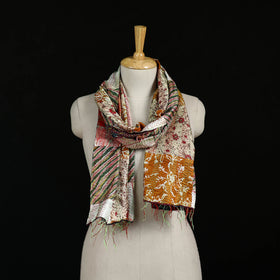 Bengal Kantha Handwork Patchwork Reversible Silk Stole 285