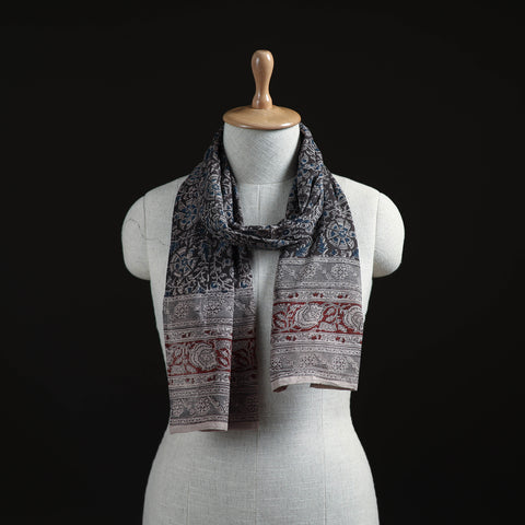 Pedana Block Print Natural Dyed Cotton Kalamkari Stole 14