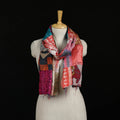 Bengal Kantha Handwork Patchwork Reversible Silk Stole 286
