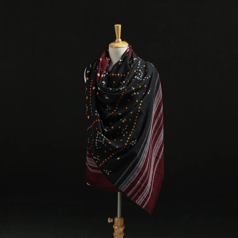 Kutch Handwoven Bandhani Tie-Dye Merino Wool Shawl 27