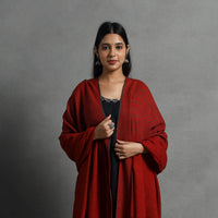 Red - Kumaun Handwoven Pure Merino Wool Shawl for Women 139