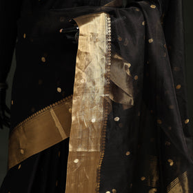 Pure Handloom Zari Buta Katan Silk Chanderi Saree 09