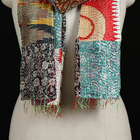 Bengal Kantha Handwork Patchwork Reversible Silk Stole 287