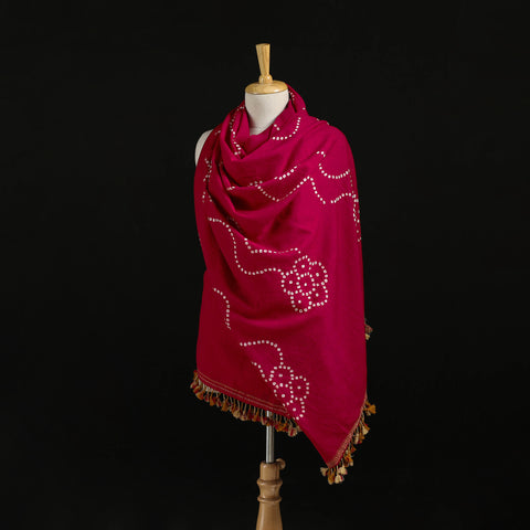 Kutch Handwoven Bandhani Merino Wool Shawl 41