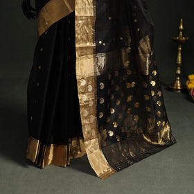 Pure Handloom Zari Buta Katan Silk Chanderi Saree 09