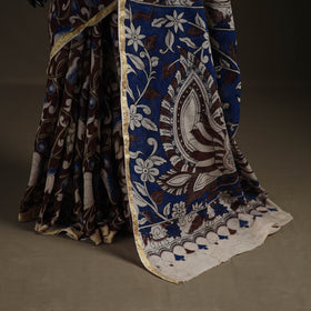 Kalamkari Printed Kota Doria Cotton Saree 12
