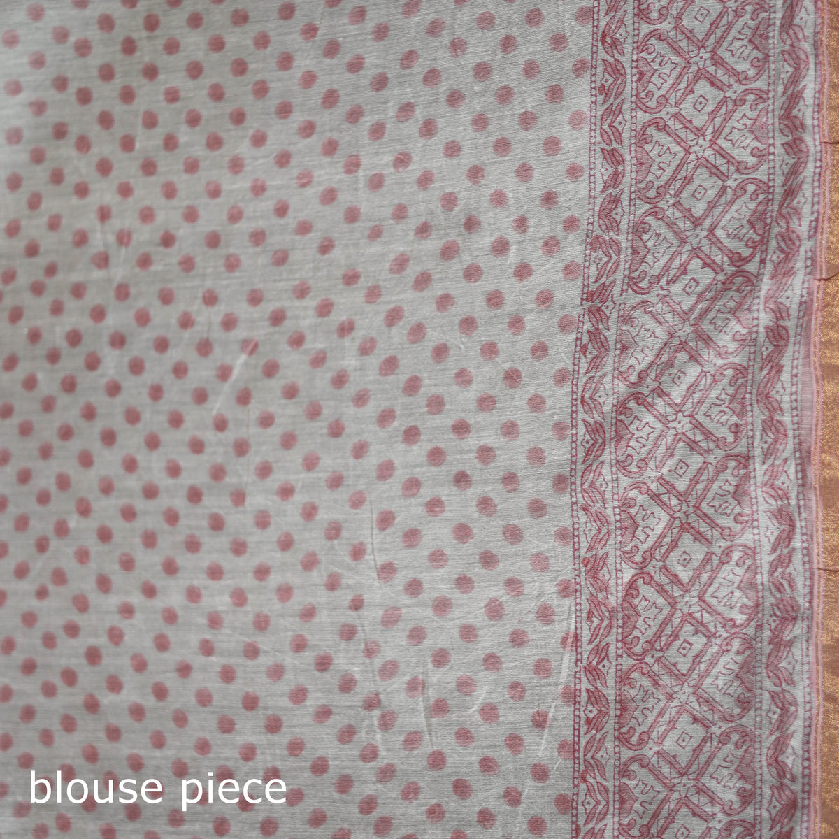Floral Hand Block Print Mulberry Silk Sanganeri Saree 01