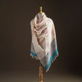 Floral Sanganeri Print Pure Merino Wool Handwoven Shawl 16