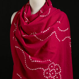 Kutch Handwoven Bandhani Merino Wool Shawl 41