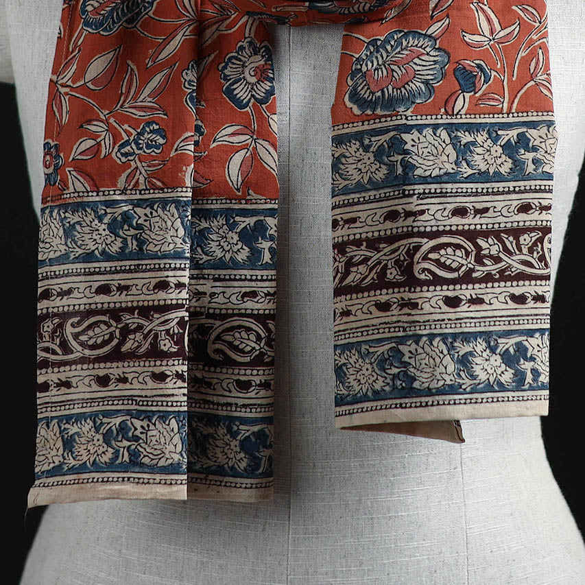 Pedana Block Print Natural Dyed Cotton Kalamkari Stole 19