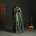 Pure Handloom Zari Stripes Katan Silk Chanderi Saree 10