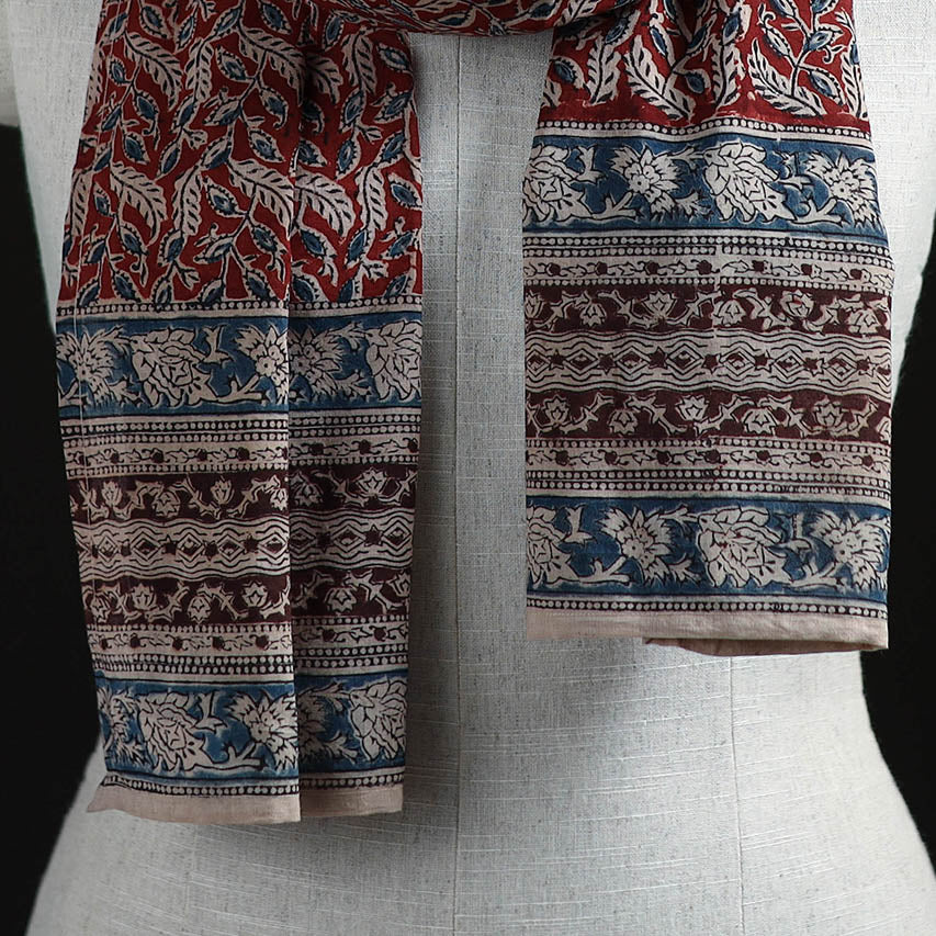 Pedana Block Print Natural Dyed Cotton Kalamkari Stole 20