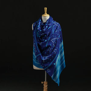 Kutch Handwoven Bandhani Tie-Dye Merino Wool Shawl 28
