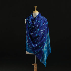 Kutch Handwoven Bandhani Tie-Dye Merino Wool Shawl 28