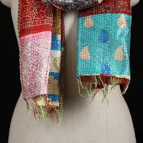 Bengal Kantha Handwork Patchwork Reversible Silk Stole 289