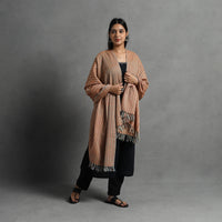 Brown - Kumaun Handwoven Pure Merino Wool Shawl for Women 141