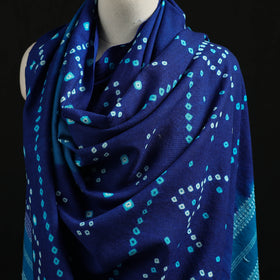 Kutch Handwoven Bandhani Tie-Dye Merino Wool Shawl 28