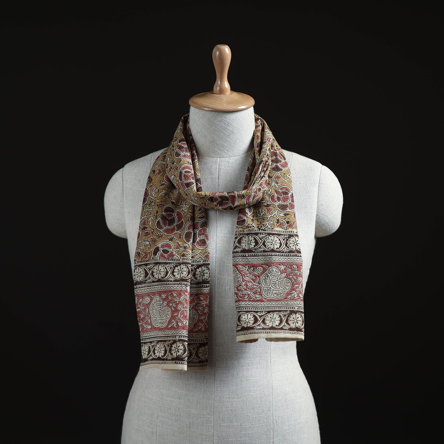 Pedana Block Print Natural Dyed Cotton Kalamkari Stole 21