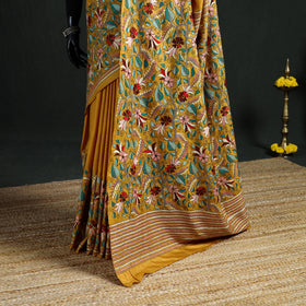 Pure Tussar Silk Handloom Bengal Kantha Hand Embroidered Saree 01