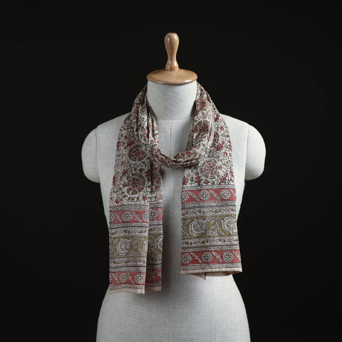 Pedana Block Print Natural Dyed Cotton Kalamkari Stole 22
