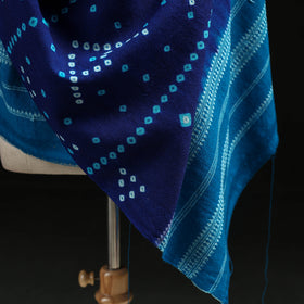 Kutch Handwoven Bandhani Tie-Dye Merino Wool Shawl 28