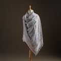 Floral Sanganeri Print Pure Merino Wool Handwoven Shawl 17