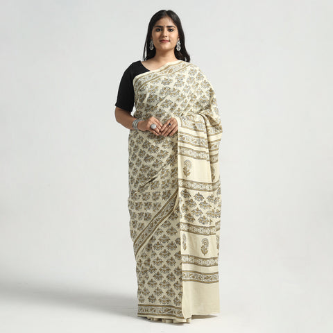 block printed saree