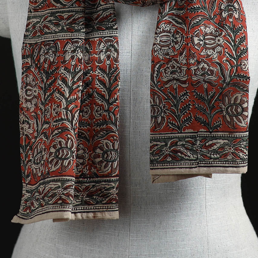 Pedana Block Print Natural Dyed Cotton Kalamkari Stole 24