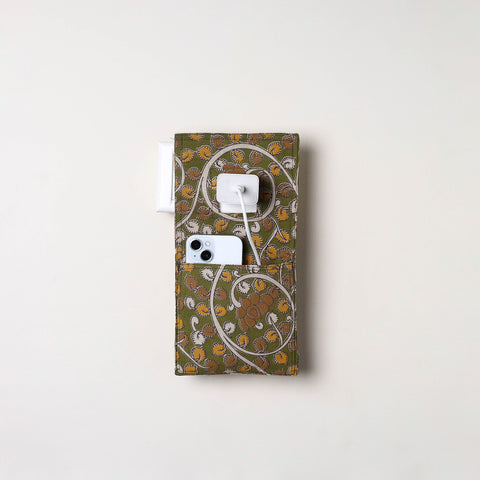 Green Handmade Cotton Mobile Charging Holder
