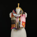 Bengal Kantha Handwork Patchwork Reversible Silk Stole 292