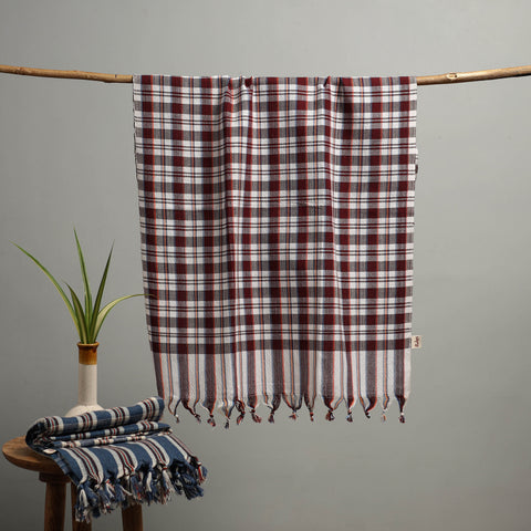 Handloom Fine Cotton Checks Bath Towel  92