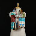 Bengal Kantha Handwork Patchwork Reversible Silk Stole 293