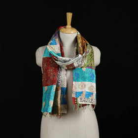 Bengal Kantha Handwork Patchwork Reversible Silk Stole 293