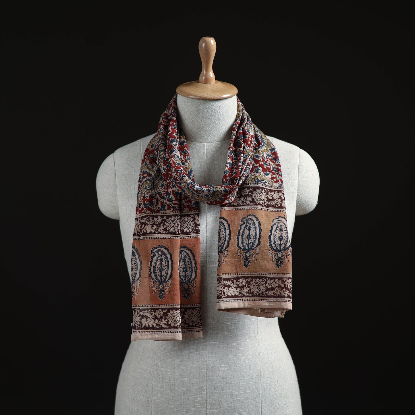 Pedana Block Print Natural Dyed Cotton Kalamkari Stole 27
