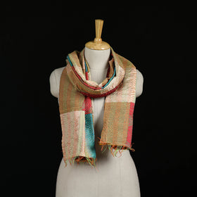 Bengal Kantha Handwork Patchwork Reversible Silk Stole 294