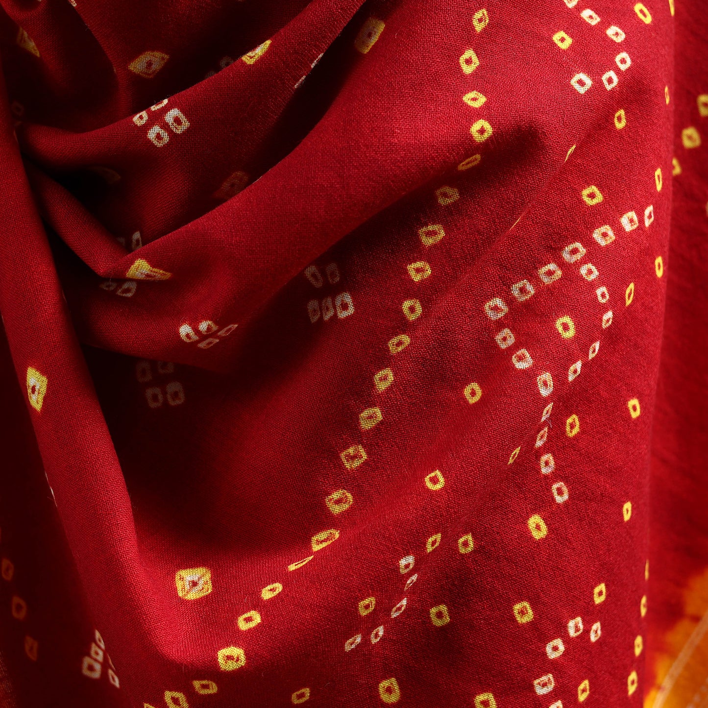 Kutch Handwoven Bandhani Tie-Dye Merino Wool Shawl 29