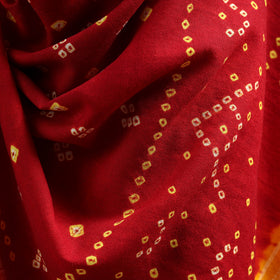 Kutch Handwoven Bandhani Tie-Dye Merino Wool Shawl 29