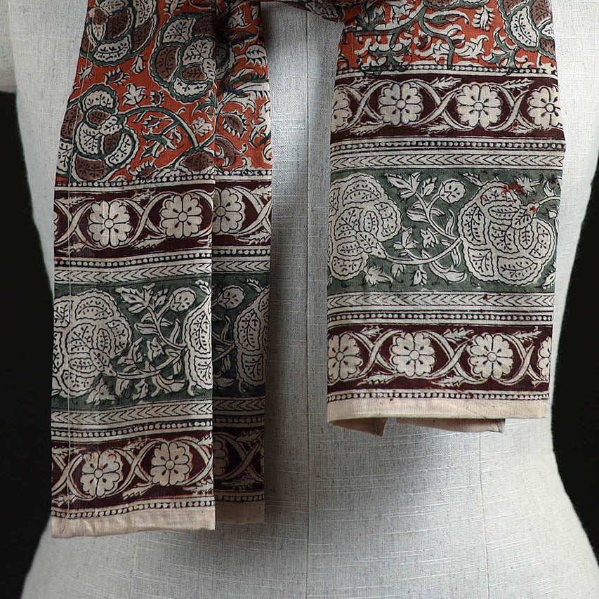Pedana Block Print Natural Dyed Cotton Kalamkari Stole 28
