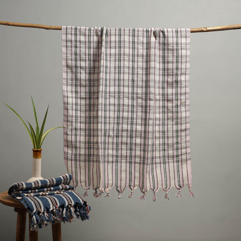 Handloom Fine Cotton Checks Bath Towel  93