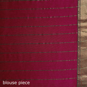 Pure Handloom Zari Stripes Katan Silk Chanderi Saree 11