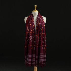 Kutch Handwoven Bandhani Tie-Dye Merino Wool Shawl 30