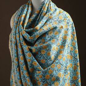 Floral Sanganeri Print Pure Merino Wool Handwoven Shawl 18