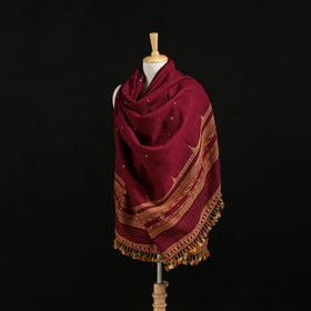 Kutch Bhujodi Handwoven Mirror Work Merino Wool Shawl 16