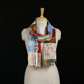 Bengal Kantha Handwork Patchwork Reversible Silk Stole 296