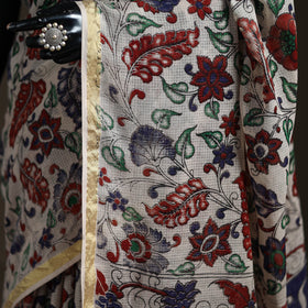 Kalamkari Printed Kota Doria Cotton Saree 15