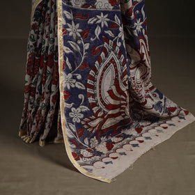Kalamkari Printed Kota Doria Cotton Saree 15