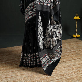 Pure Tussar Silk Handloom Bengal Kantha Hand Embroidered Saree 03