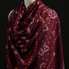 Kutch Handwoven Bandhani Tie-Dye Merino Wool Shawl 30