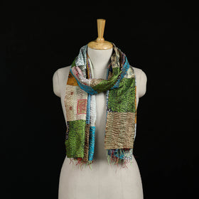 Bengal Kantha Handwork Patchwork Reversible Silk Stole 299